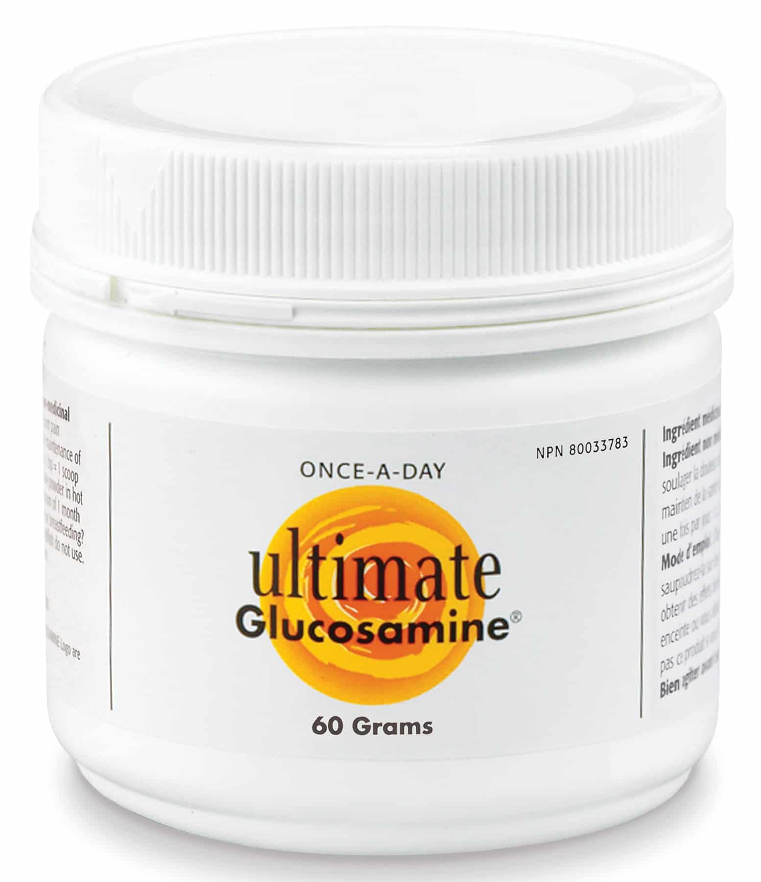 Ultimate Glucosamine Jar Canadian Label Jan 2021 Close Up Ultimate Glucosamine Jar Canadian Label Jan 2021 Close Up